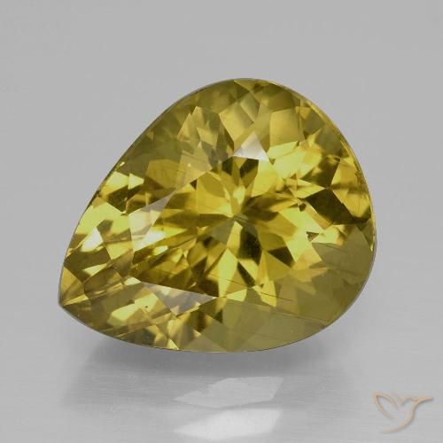 7.15ct Natural Amarelo escuro Apatita, Formato de pêra, VS