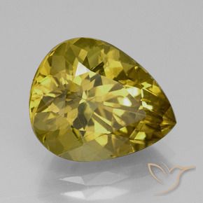 Apatita Amarelo escuro Natural 7.15ct, Formato de pêra, VS