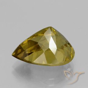 Apatita Amarelo escuro Natural 7.15ct, Formato de pêra, VS