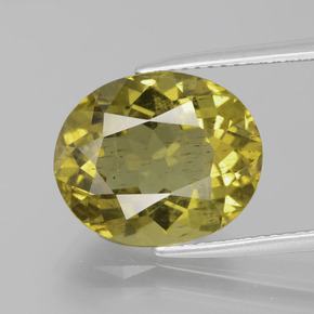Apatita Verde Dourado Natural 7.06ct, Corte Oval, VS-SI