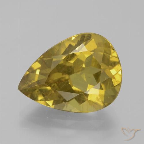 8.02ct Natural Outono Amarelo Apatita, Formato de pêra, VS