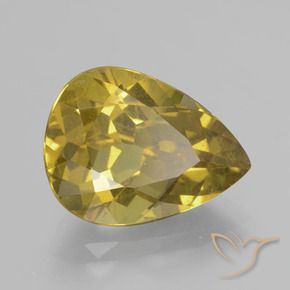 Apatita Outono Amarelo Natural 8.02ct, Formato de pêra, VS