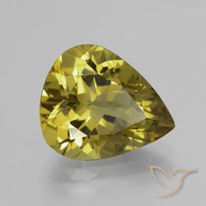 Apatita amarelo médio Natural 7.75ct, Formato de pêra, VS