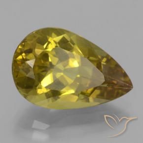 Apatita amarelo médio Natural 8.03ct, Formato de pêra, VS