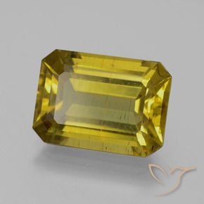 Apatita Amarelo acastanhado Natural 8.07ct, Corte Octógono / Esmeralda, SI