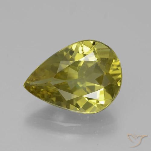 3.78ct Natural amarelo médio Apatita, Formato de pêra, VS-SI