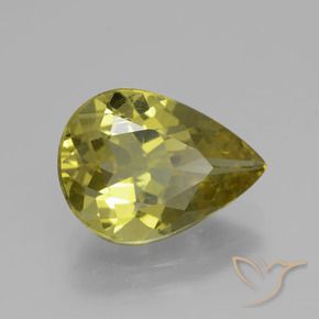 Apatita amarelo médio Natural 3.78ct, Formato de pêra, VS-SI