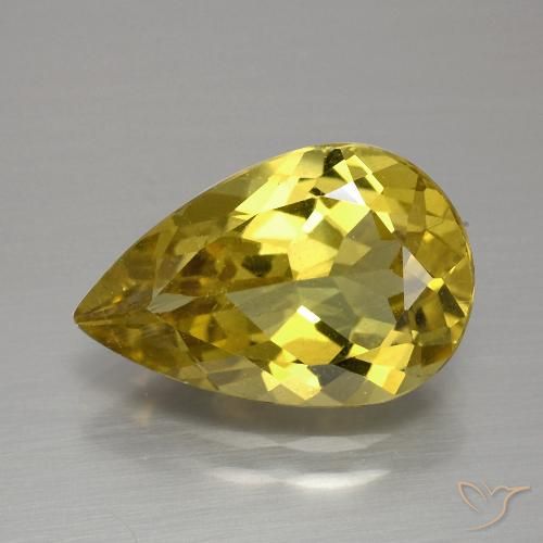 Apatita ouro terroso natural 4,13ct, formato de pêra, VS