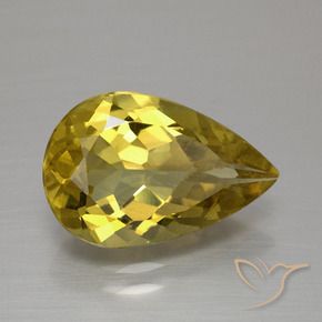 Apatita ouro terroso natural 4,13ct, formato de pêra, VS