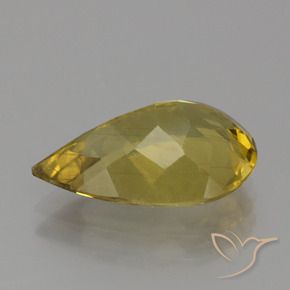Apatita ouro terroso natural 4,13ct, formato de pêra, VS