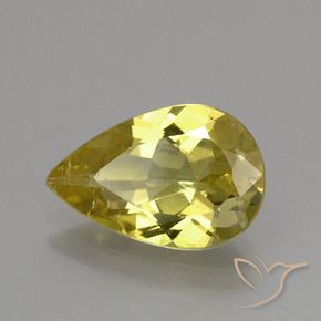 Apatita Amarelo escuro Natural 2.97ct, Formato de pêra, VS-SI