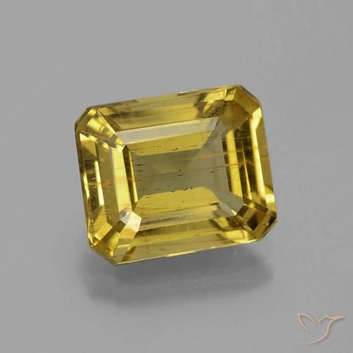 4.46ct Natural Ouro Apatita, Corte Esmeralda, VS