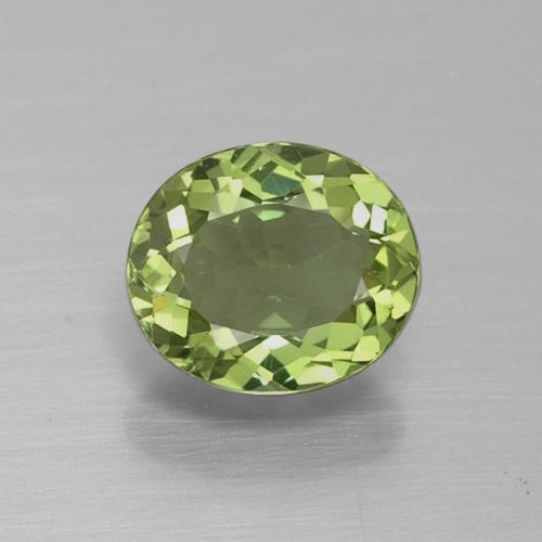 Apatita verde quente Natural 1.08ct, Corte Oval, VS