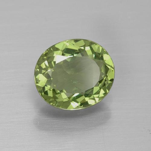 Apatita verde quente Natural 1.08ct, Corte Oval, VS