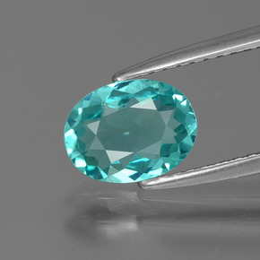 Apatita azul natural 1,08ct, corte oval, VS