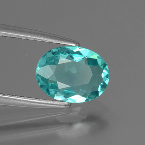 Apatita azul natural 1,08ct, corte oval, VS