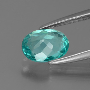 Apatita azul natural 1,08ct, corte oval, VS