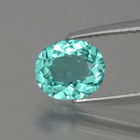 Apatita azul natural 1,04ct, corte oval, VS