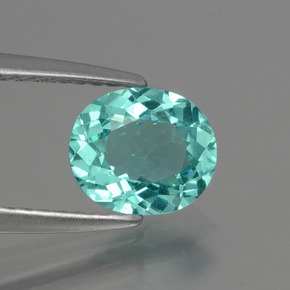 Apatita azul natural 1,04ct, corte oval, VS