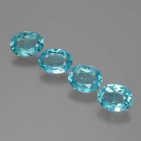 Pedras preciosas de apatita azul natural de  ct, corte oval, VVS-VS