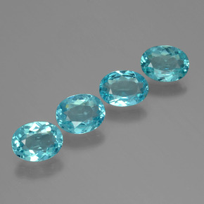 Pedras preciosas de apatita azul natural de  ct, corte oval, VVS-VS