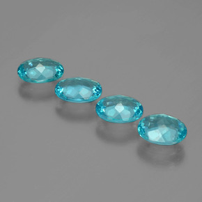 Pedras preciosas de apatita azul natural de  ct, corte oval, VVS-VS