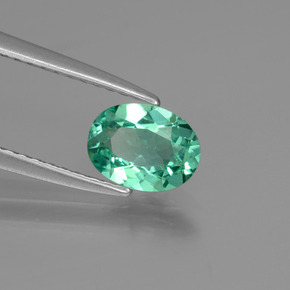Apatita verde natural 0,77ct, corte oval, VS