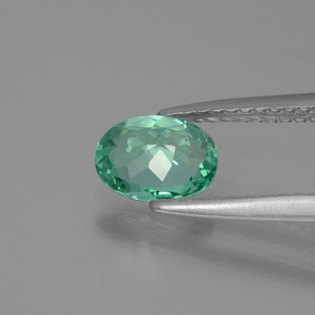 Apatita verde natural 0,77ct, corte oval, VS