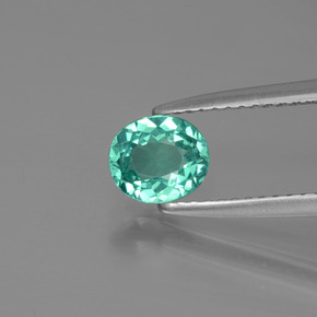Apatita verde natural 0,68ct, corte oval, VS