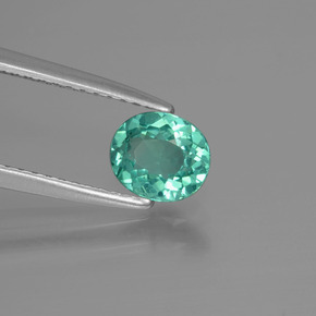 Apatita verde natural 0,68ct, corte oval, VS
