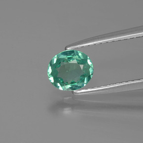 Apatita verde natural 0,62ct, corte oval, VVS-VS