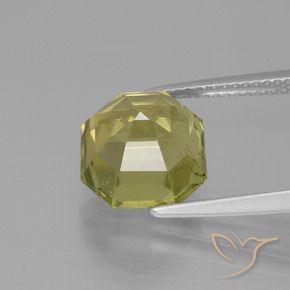 Apatita Amarelo Terroso Natural 5.88ct, Corte Octógono / Esmeralda, VS-SI