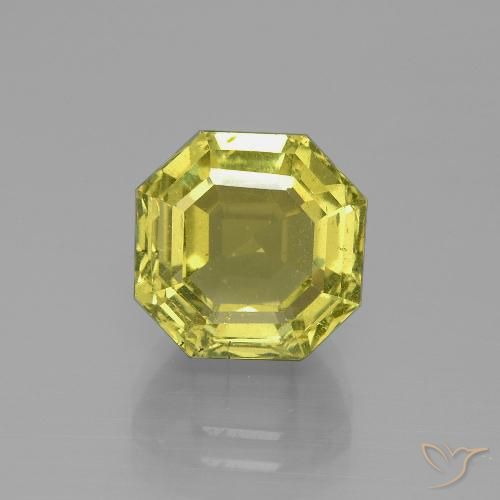 7.51ct Natural Amarelo esverdeado Apatita, Corte Esmeralda, VS