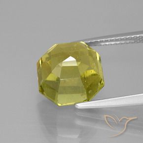 Apatita Amarelo esverdeado Natural 7.51ct, Corte Octógono / Esmeralda, VS