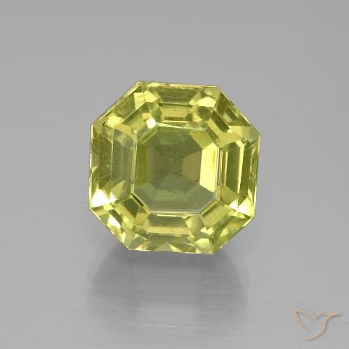 7.91ct Natural Luz amarela Apatita, Corte Esmeralda, VS