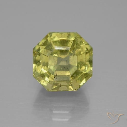 7.64ct Natural Amarelo esverdeado Apatita, Corte Esmeralda, VS-SI