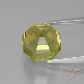 Apatita Amarelo esverdeado Natural 7.64ct, Corte Octógono / Esmeralda, VS-SI