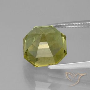 Apatita Amarelo esverdeado Natural 8.30ct, Corte Octógono / Esmeralda, VS