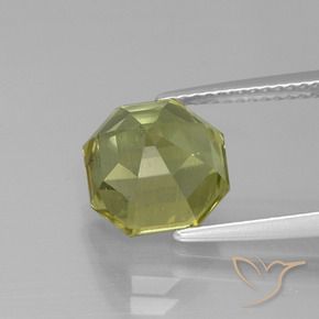 Apatita amarelo médio Natural 4.70ct, Corte Octógono / Esmeralda, VS-SI