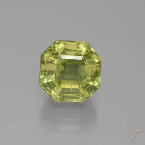 5.75ct Natural amarelo médio Apatita, Corte Esmeralda, VS-SI
