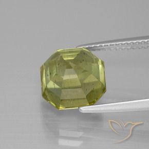 Apatita amarelo médio Natural 5.75ct, Corte Octógono / Esmeralda, VS-SI