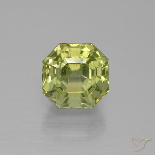 5.48ct Natural amarelo médio Apatita, Corte Esmeralda, VS