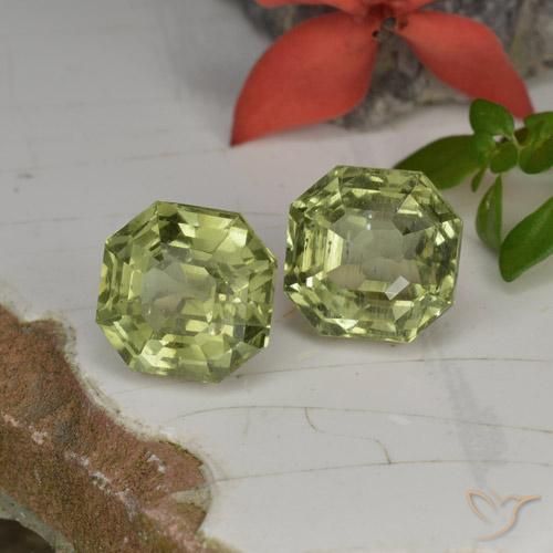 Pedras preciosas de Apatita Verde amarelado natural de 6.98 ct, Corte Octógono / Esmeralda, VS-SI