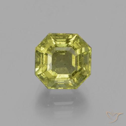 3.64ct Natural Verde Terroso Quente Apatita, Corte Esmeralda, VS-SI