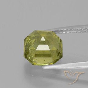 Apatita Verde Terroso Quente Natural 3.64ct, Corte Octógono / Esmeralda, VS-SI