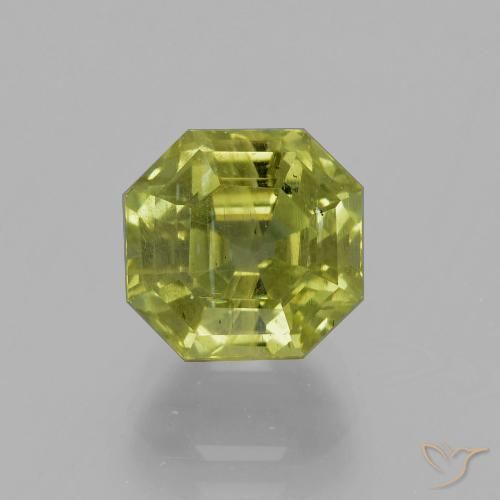 4.46ct Natural Verde Terroso Quente Apatita, Corte Esmeralda, VS-SI