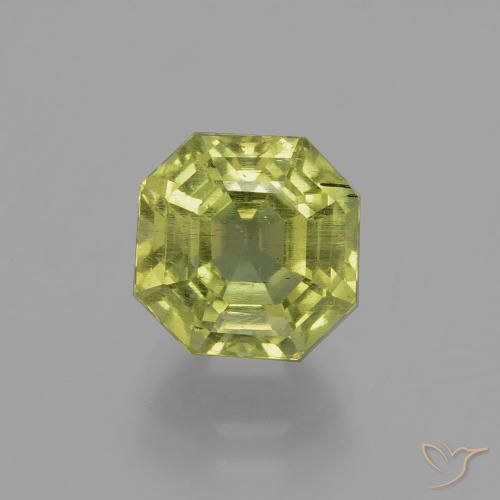 3.83ct Natural Verde amarelado Apatita, Corte Esmeralda, VS