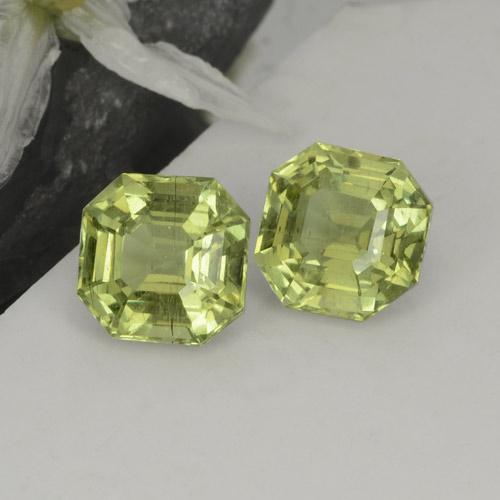 Pedras preciosas de Apatita Amarelo verde natural de 4.73 ct, Corte Esmeralda, VS