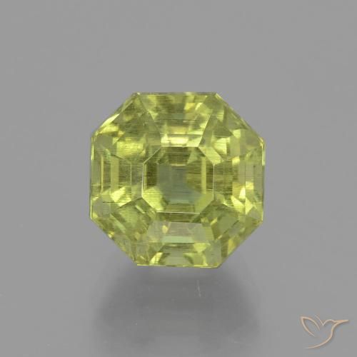 5.76ct Natural Verde amarelado Apatita, Corte Esmeralda, VS
