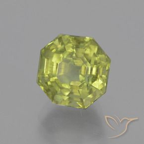 Apatita Verde amarelado Natural 5.76ct, Corte Octógono / Esmeralda, VS